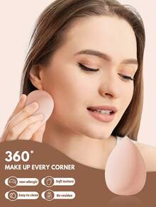 23Pcs Dark Brown Makeup Tool Set, 14Pcs Face & Eye Makeup Brushes, Large & Mini Water Drop Makeup Sponges, Soft Synthetic Bristles, Wet Dry Dual Use Foundation Eyeshadow Cosmetic Tools, Portable Travel Beauty Gift Kit For Makeup Beginners - Multicolor - View 10