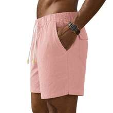 Set Of 3 Premium Linen Shorts For Men - Luxury Beachwear - Gold - View 6