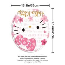 SANRIO 4件組 Hello Kitty 浴室浴簾套組含地墊，可愛貓咪浴室浴簾套組含地墊、馬桶蓋套與浴室地墊，現代浴室裝飾含地墊與12個塑膠掛鉤 - 4-piece shower curtain set - 查看 8