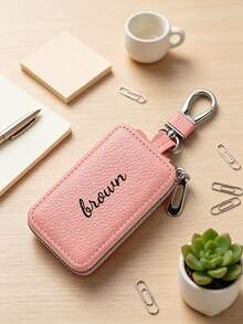 Custom Text Logo Car Key Pouch Unisex Car Key Storage Bag Creative Fashion Minimalist Waist Hanging Keychain - Multicolor 2 - View 5