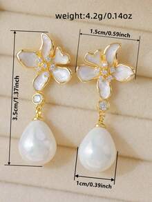 1 Pair Of Beautiful Cubic Zirconia Earrings For Teenagers, Suitable For Daily Wear, Party Or Birthday Gift - 7# - View 4