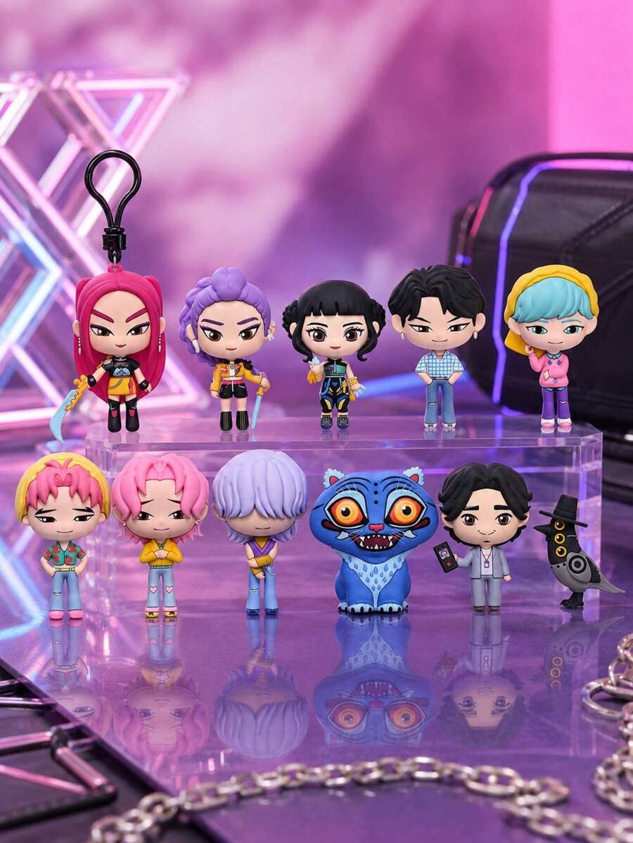 1pc Netflix K-Pop Demon Hunters Officially Licensed Series 1 Blind Bag 3D Character Clip, Cute Character Pendant Mira, Rumi, Zoey And More Styles, Portable Backpack Handbag Accessory, Fan Birthday Holiday Surprise Gift - Multicolor - View 1
