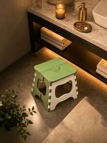 Foldable Stool With Portable Handle, Space-Saving Design, Can Be Used As Shoe Changing Stool, Kitchen Step Stool, Bathroom Stool, Outdoor Camping Stool, Lightweight And Durable, Ready To Use, Multi-Scenario Storage Solution - Multicolor - View 7