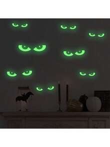 8 Pairs Halloween Glowing Eyeball Decorations, Upgraded Glowing Indoor/Outdoor Halloween Decor Eyeballs - Multicolor - View 2