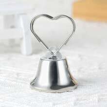 Creative Metal Card Holder With Heart-Shaped Bell, Wedding/Valentine's Day Tabletop Decor, Memo And Postcard Display Stand, Suitable For Restaurant And Home - Multicolor - View 6