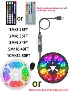 2 Modos de Control: Control Remoto de 44 Teclas y Control por APP de Smartphone, Tira de Luz LED RGB Sincronizada con Música Controlada por APP Inteligente con Control Remoto, Adecuada para Dormitorio, Habitación, Decoración del Hogar, Fiesta, Vacaciones y Otras Ocasiones, Decoración de Habitación, Decoración del Hogar, Decoración de Dormitorio, Tira de Luz LED Inteligente con Control Remoto de 44 Teclas - Multicolor - Ver 12