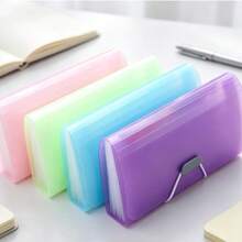 1pc/A6 Mini Expandable File Folder, Thickened Large Capacity Office Document Organizer For Bills And Paper Storage - Mini Accordion Bag - View 1