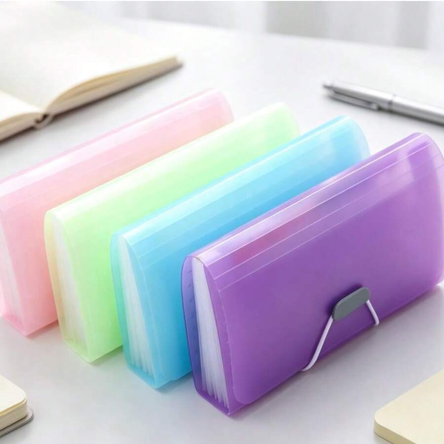 1pc/A6 Mini Expandable File Folder, Thickened Large Capacity Office Document Organizer For Bills And Paper Storage - Mini Accordion Bag - View 1