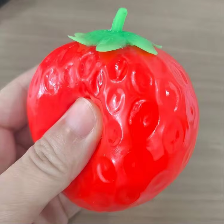 1pc Large Strawberry Squeeze Stress Relief Toy, Realistic Fruit Venting Prank Stress-Relieving Flour Ball - Multicolor - View 11
