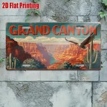 2D Flat - 1pc Vintage Metal Sign Grand Canyon Sign, With Canyon Landscape, For Decoration Only, Perfect For Home, Bar, Cafe, Garage, Industrial Decor, Gift For Desert And Canyon Lovers. (Random Style) - A - View 5