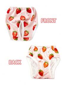Pet Period-Specific Fruit Pattern Sanitary Pants Are Made Of Soft And Highly Elastic Milk Silk Fabric, Featuring A Cute Strawberry Pattern Design. They Are Period- And Anti-Disturbance Pants, Suitable For Small And Medium-Sized Pets - Red - View 8