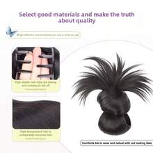 Clip-On Feathered Bun Wig Claw Clip Messy Buns Hair Piece Suitable For Women Daily Wea - 1PC - View 7