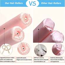 1pc Black Heatless Curling Rod, Reusable Heatless Curling Hair Band With Ribbon And Hair Claw Clip, Lazy Natural Soft Wave DIY Curling Tool, Overnight Sleep Styling Tool - Black - View 4