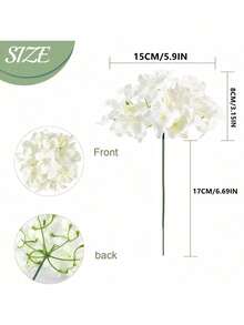 10/20pcs  Artificial Hydrangeas With Stems, Perfect For Home, Wedding, Party Decorations, DIY Floral Arrangements, Gifts For Women, Home Decor, Back-To-School Decorations, And Autumn Decor - White - View 2