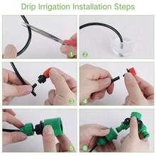 30m 100ft Automatic Drip Irrigation System Garden Plant Self Watering Hose Kit - Black - View 8