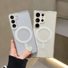 透明壓克力手機殼，相容 Galaxy A17 A07 A56 A36 A16 A26 A27 S21 S21Plus S22 S22Plus S23 A06 A05 A15 A25 A35 A55 A54 A14 A57 A37 S26 Ultra S25 FE S25Ultra S24 S23 S22 S21 S20 Plus M54 M14 M34 M15 M35 M55 M56 機型，支援無線充電，防震保護殼，手機配件 - 無色 - 查看 6