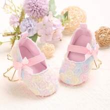 Infant Learning To Walk Shoes, Chiffon Rose Decor Infant Dress Shoes, Skin-Friendly Casual Shoes For 0-1 Year Old Girls - Multicolor - View 3
