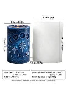 Candle Mold, Starry Sky Theme Candle Aromatherapy Making Silicone Mold, Creative Handmade Gift Candle Aromatherapy Mold - Moon Cylinder Mold - View 9