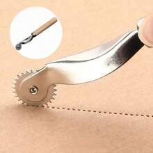 2pcs Rolling Perforating & Scoring Wheel With Wooden Handle, Durable And Sturdy, Suitable For Scratch Projects And Cardboard Box Modification, Achieving Smooth Bending And Folding - A - View 1