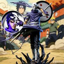 High Fidelity Anime Peripheral Figure Ornament With Dual Head Sculpt, Cool Cape And Mask Design, GK Anime Statue Display Piece - Obito Uchiha - View 1