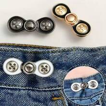1Pair/2/3Pairs No-Sew Waist Buckle, Adjustable Detachable Button For Jeans, Pants, Skirts, Waist Size Reducer, No-Drill Waist Adjustment Tool - Multicolor - View 3