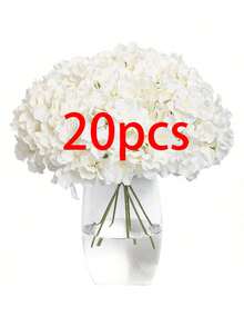 10/20pcs  Artificial Hydrangeas With Stems, Perfect For Home, Wedding, Party Decorations, DIY Floral Arrangements, Gifts For Women, Home Decor, Back-To-School Decorations, And Autumn Decor - White - View 11