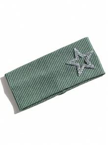 1pc Women's Rhinestone Pentagram Ribbed Solid Color Casual Outdoor Headband, Fashionable Versatile Daily Street Hair Accessory - Multicolor - View 31