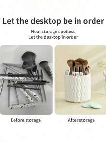 Rotatable Desktop Makeup Brush Holder, Eyeshadow Brush Rack, Cosmetic Storage Box, Desktop Pen Holder, Desktop Organizer, Suitable For Women, Men, Friends, Teachers, Mothers, Birthday, Wedding, Home Decor, Back To School Supplies, Room Decoration - Multicolor - View 9