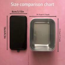 5pcs Large Stainless Steel Square Food Storage Containers With Transparent Lids, Leak-Proof, Stackable, Durable, Perfect For Camping, Outdoor Adventures And Home Use, Ideal For Storing Meat And Fruit - Multicolor - View 11