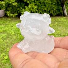 1PC Mixed Natural Crystal Cute Little Sheep Statue, Hand Carved Mini Sheep Healing Gemstone Animal Figurine, Christmas Pendant Desktop Decor Gift For Crystal Collectors - Multicolor - View 16