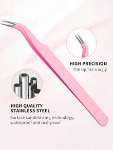 1/3/6 Set Professional Stainless Steel Eyelash Curler, Customizable Size, Reusable, With Pointed & Curved Design, Easy To Operate, Suitable For Beginners - Pink - View 4