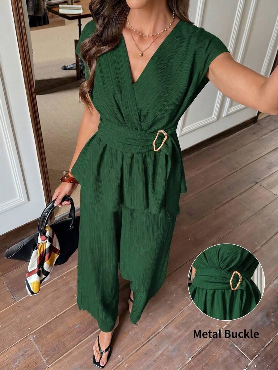 Women Two-Piece Outfits - 橄欖綠 - 查看 1