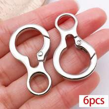 6pcs Metal Keychain Findings Star Heart Spring Rings Lobster Clasps Carabiner Clips Swivel Hooks For DIY Keychains Bag Charms Jewelry Making Supplies - Multicolor - View 27