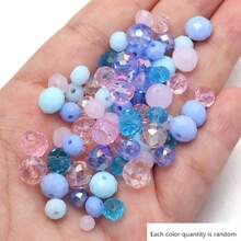 1 Pack Blue & Pink Glass Crystal Point Beads, Random Color Shades (Random Quantity Per Color) - Multicolor - View 3