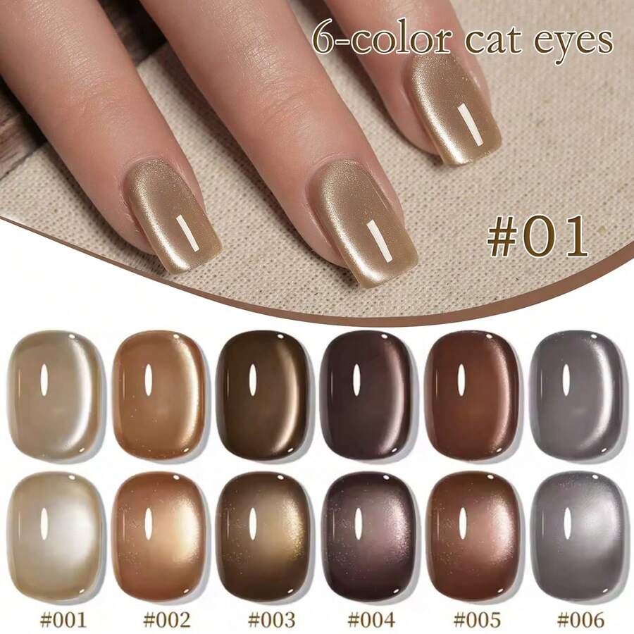 MIANEL GEL 10ml 2026 Nouveau Vernis à Ongles Gel Œil de Chat Brun Caramel Café Maillard Porte-Bonheur Quotidien, Gel Œil de Chat Perle de Verre Super Brillant, Convient pour Salon de Manucure DIY