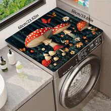 1pc Colorful Mushroom Kitchen Countertop Mat, Black Floral Pattern Diatomaceous Earth Absorbent Drainage Mat, Non-Slip Coffee Machine Mat And Dish Drying Mat - Multicolor - View 13