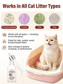 GJYC PET Liquid Cat Litter Deodorizer – Tropical Coconut Scent, Works With Clumping, Crystal & Clay Litter, Eliminates Odors At The Source, 1.01 Fl Oz - 30ml - View 7
