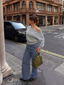Women Sweater Bodysuits - Light Grey - View 2