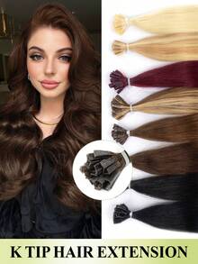 K Tip V Tip Human Hair Extensions, 25g Straight Real Human Hair 16-22 Inch, Remy Hot Fusion Hair Extensions For Salon & Daily Hairstyle Women For Halloween Costumes & Christmas - Multicolor - View 7