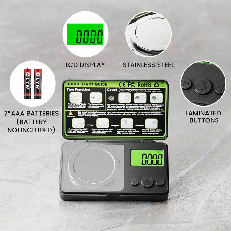 100g/0.001g High Precision Electronic Jewelry Scale With Tare Function, Unit Conversion And One-Key Zeroing, Tweezers, Weighing Device And Platform, Portable Jewelry, Gold, Laboratory, Handmade Crafting Balance, Battery Not Included - Multicolor - View 2