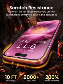MIGAE 4-In-1 Tempered Glass Screen Protector, Includes Rear Camera Lens Protector, Compatible With IPhone 18 Pro/18 Pro Max/17/16/15/14/13/12/11 Pro Max, Includes 2pcs Clear Front Camera Glass Protector And 2pcs Camera Lens Protector - Clear - View 4