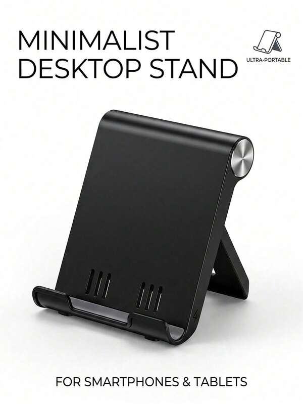 1/2pcs Foldable Portable Phone Stand, Premium ABS Desktop Stand, Adjustable Angle Universal Stand, Multi-Angle Foldable Desktop Support, Compact Lightweight Pocket Size Design, Suitable For All Smartphones And Tablets, Stable Anti-Slip Desktop Storage, Office Home Daily Essential, Portable Travel Desktop Phone Stand Accessory