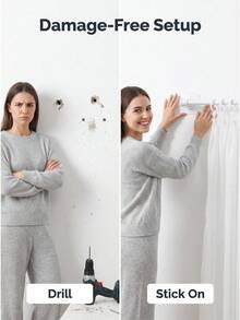 2/4/6/10/20pcs Practical Home Closet Curtain Hat Drying Support Storage Rod, Rental-Friendly Stainless Steel No-Drill Telescopic Rod, No-Drill Indoor Storage Rod, Suitable For Rented Apartments And Home Interiors - Fixture/Bracket - View 7