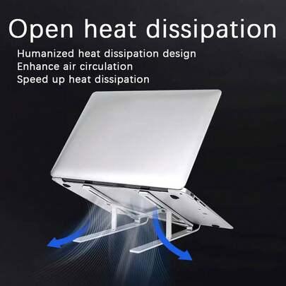 N8899 Laptop Ständer, Aluminiumlegierung Material, geeignet für MacBook, verstellbar und tragbar, stabiler, Wärmeleitfähiger Ständer, faltbarer Laptop Ständer