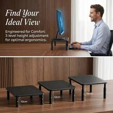 Height Adjustable Ergonomic Monitor Stand Riser, 2-Pack Desktop Computer Support For Office Working - View 8