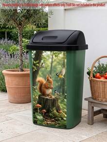 1pc Cartoon Squirrel Stickers, 37*82cm Self-Adhesive, Suitable For Plastic Surfaces, Removable, Home Decor, Applicable To Trash Cans, Walls, Bathrooms, Refrigerators, Smooth Surface, Fun Themed Decor, Cover Wall Imperfections - Squirrel - View 8