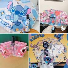 Disney Stitch Cartoon Cute Pattern Umbrella, Suitable For Daily Portable Use, Birthday Gift - A - View 1