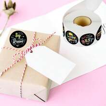 500pcs Colorful Chalkboard Encouragement Doodle Stickers, 1 Inch Round, English Inspirational Quotes, Positive Belief, Suitable For Planner Scrapbook Letter DIY Decoration, Teacher Reward, Envelope Sealing Labels, PVC Self-Adhesive Stickers - Colorful Graffiti Encouragement - View 2