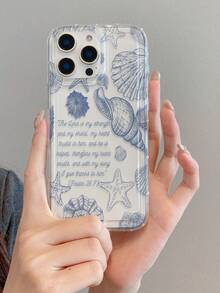 1pc Seashell Ocean Element Pattern, Air Cushion Transparent Shockproof Phone Case, TPU Material, Suitable As Holiday Gift, Compatible With Apple XS/XS Max/XR/11/12/13/14/15/16 Pro/Pro Max/14/15/16 Plus/17, Unisex, Phone Case A04/A51/A56/S25 Ultra/S22 Ultra/S21 Plus/S20/A73/A72/A55/A54/A53/A52/A34/A05/S25 Ultra/S25/S25 Plus - Clear - View 7