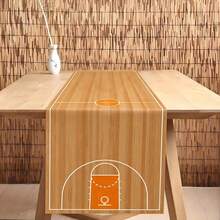 1 Peça Caminho de Mesa com Tema de Basquete para Decoração de Festa de Aniversário, Caminho de Mesa de Tecido para Casa, Cozinha e Sala de Jantar - Multicolorido - Visão 5